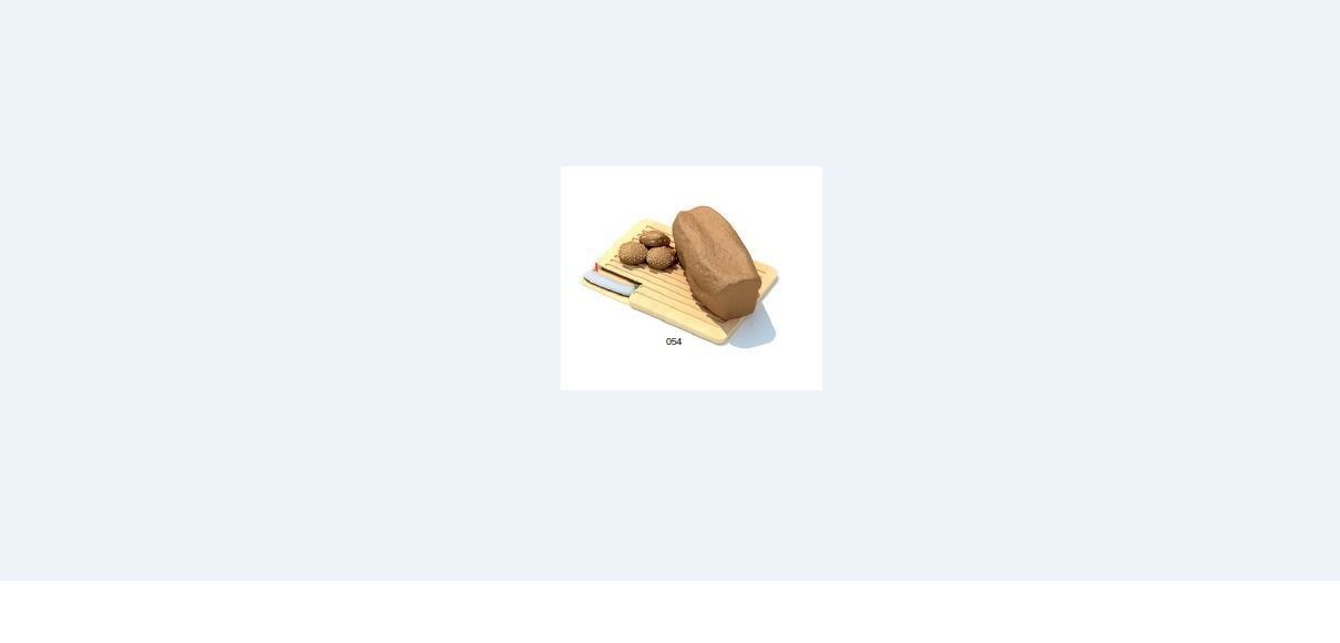 Bread Set on cutting board with knife 3D model_3