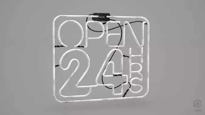 Game Ready Japanese Signs Set Sign Neon 24H Free low-poly 3D model
