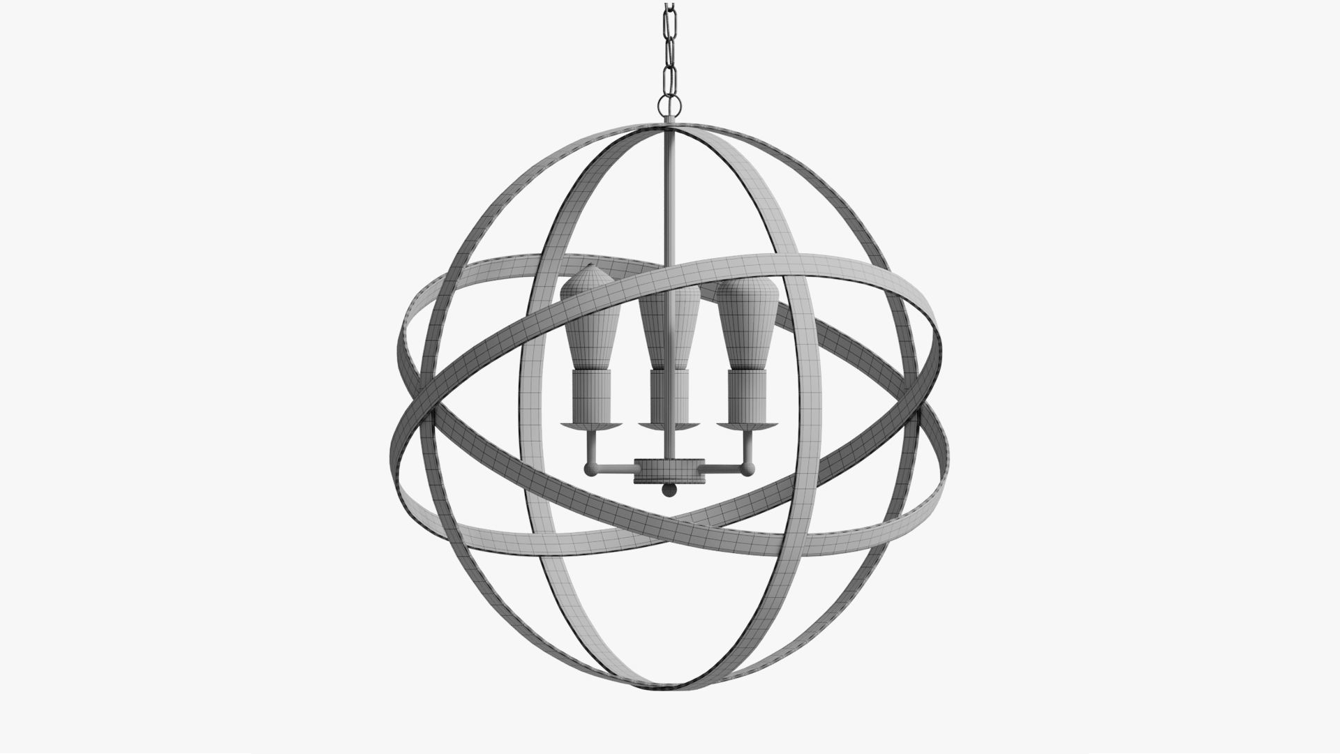 pendant iron farn flat 3D model_11