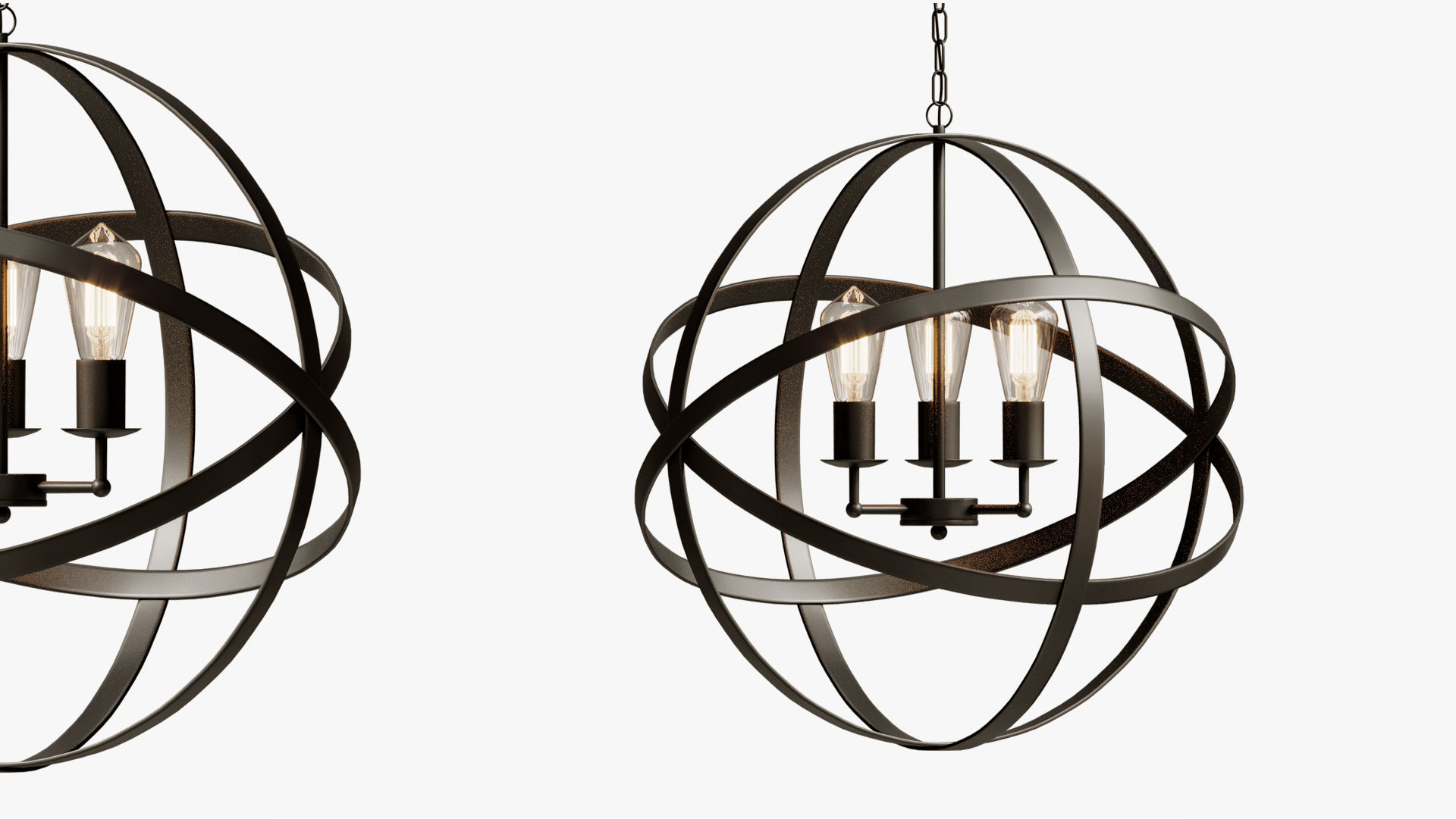 pendant iron farn flat 3D model_4