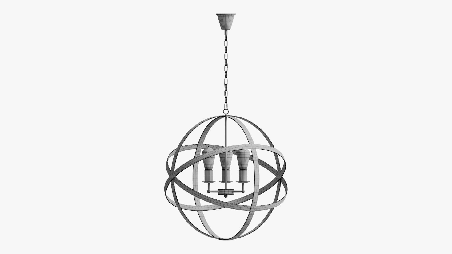 pendant iron farn flat 3D model_12