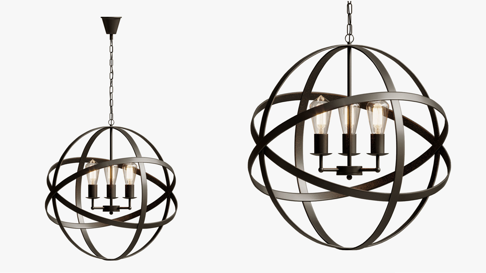 pendant iron farn flat 3D model_3