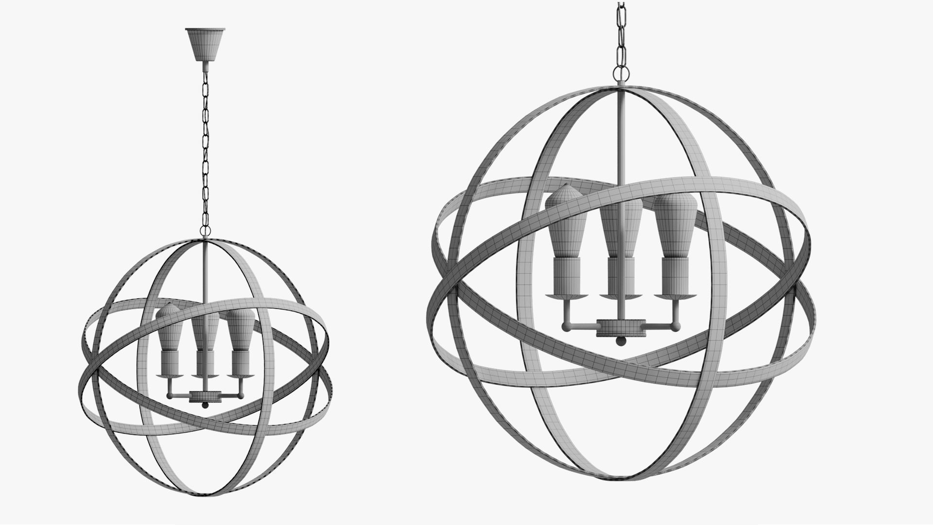 pendant iron farn flat 3D model_8