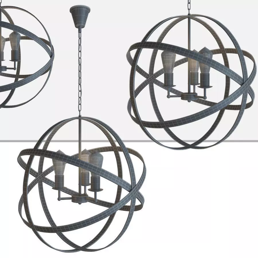 pendant iron farn flat 3D model_0