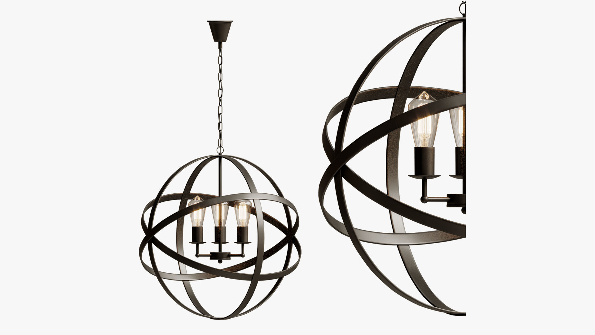 pendant iron farn flat 3D model_1