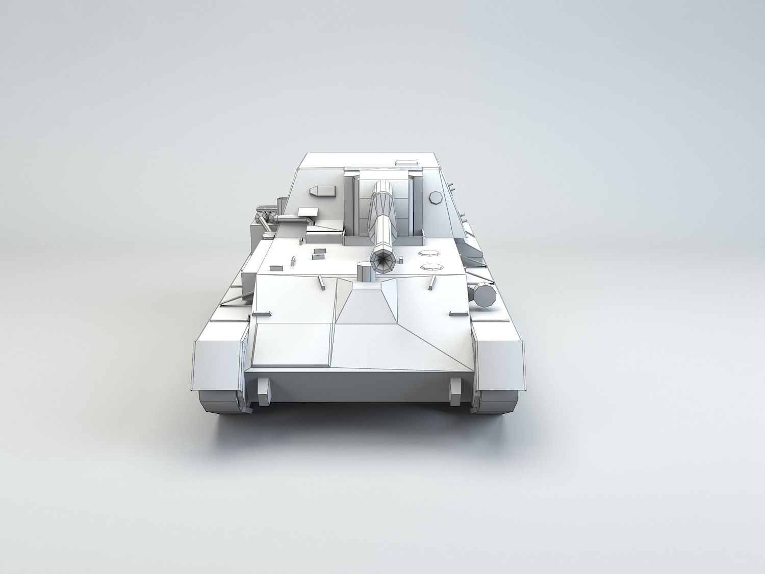 Low Poly SU-76 tank destroyer Low-poly 3D model_3