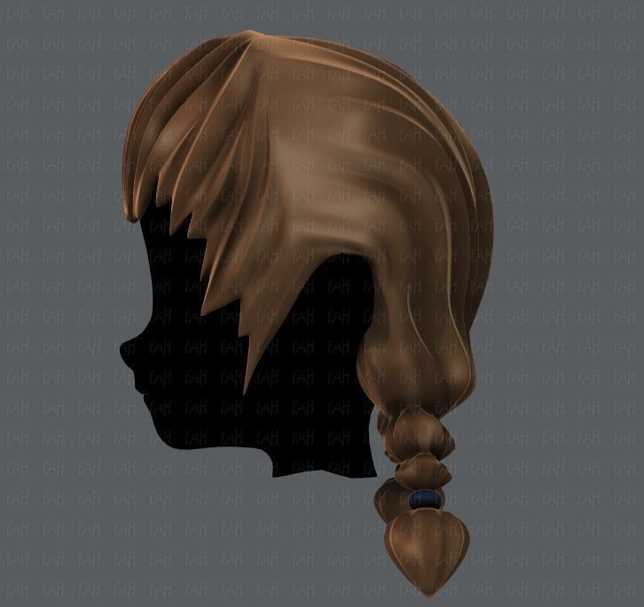 3D Hair style for girl V06 Low-poly 3D model_7