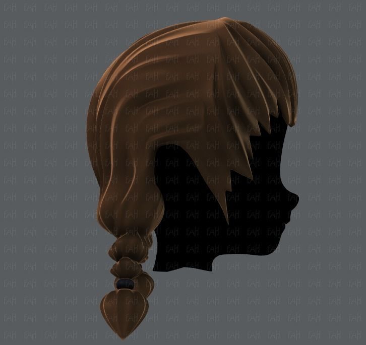 3D Hair style for girl V06 Low-poly 3D model_3