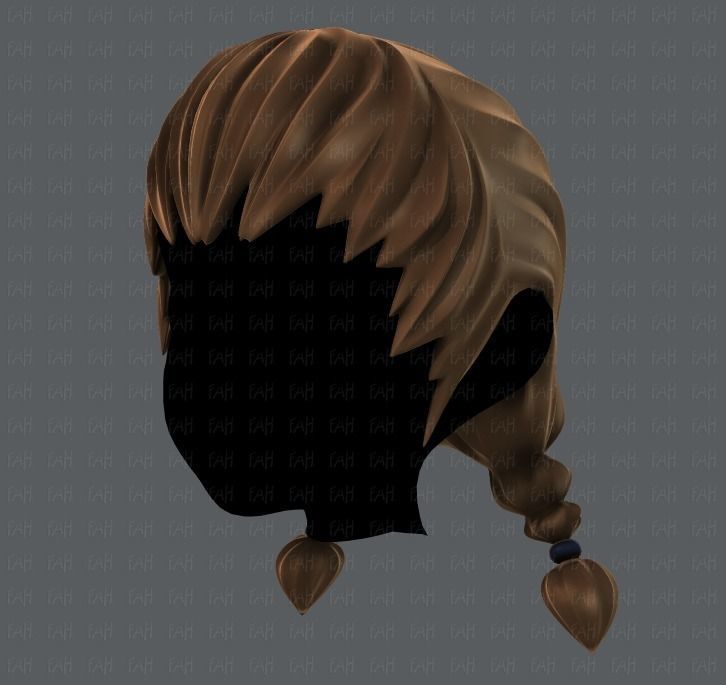 3D Hair style for girl V06 Low-poly 3D model_8