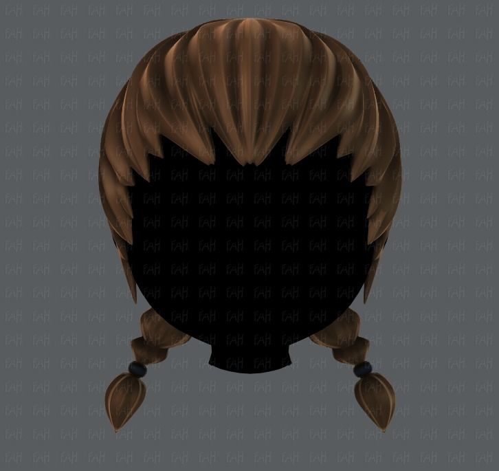 3D Hair style for girl V06 Low-poly 3D model_1