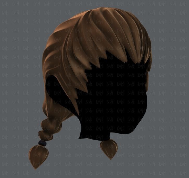 3D Hair style for girl V06 Low-poly 3D model_2
