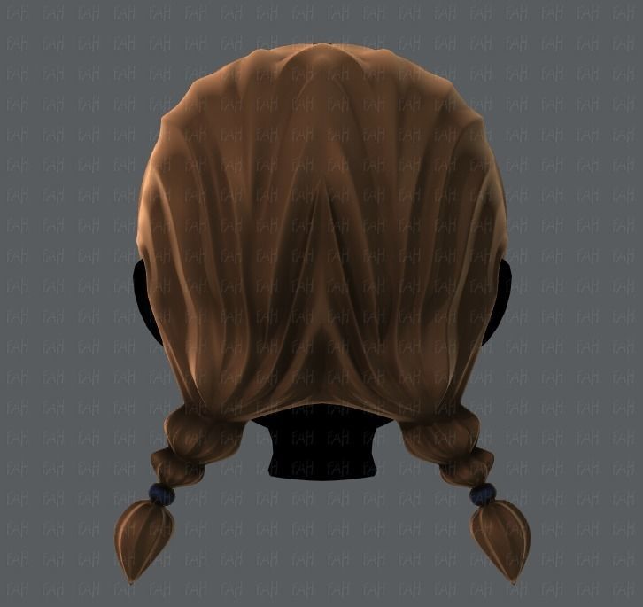 3D Hair style for girl V06 Low-poly 3D model_5