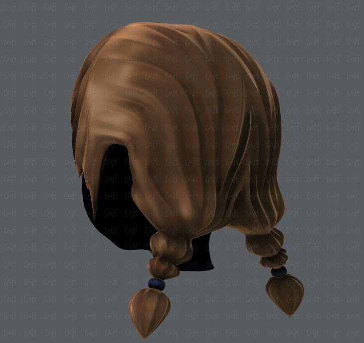 3D Hair style for girl V06 Low-poly 3D model_6