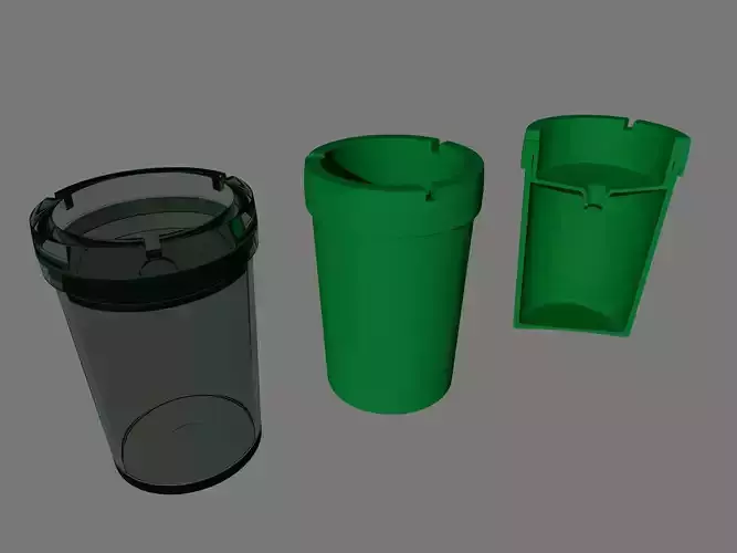 ashtray three plastic containers