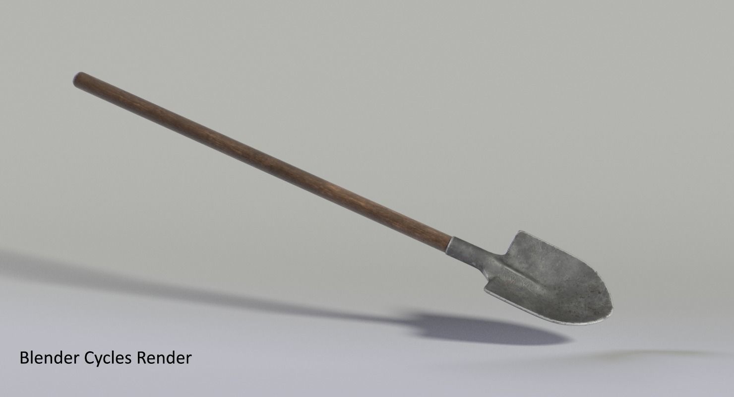 Shovel Low-poly 3D model_9