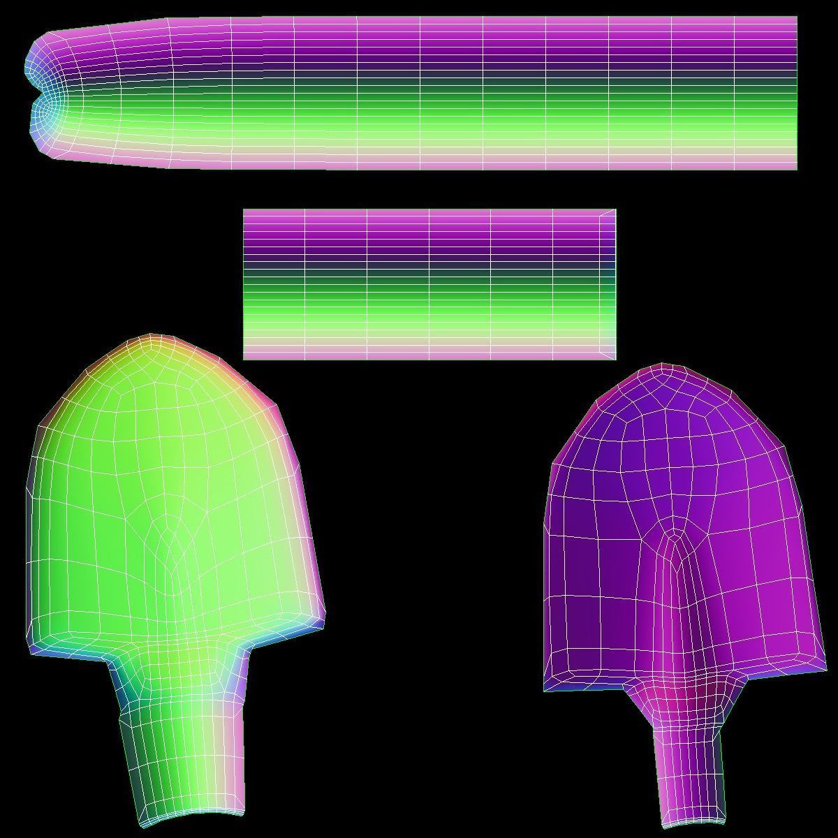 Shovel Low-poly 3D model_11