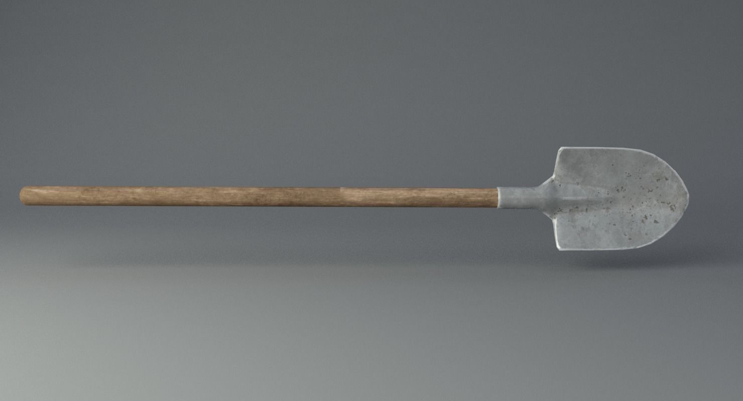 Shovel Low-poly 3D model_6