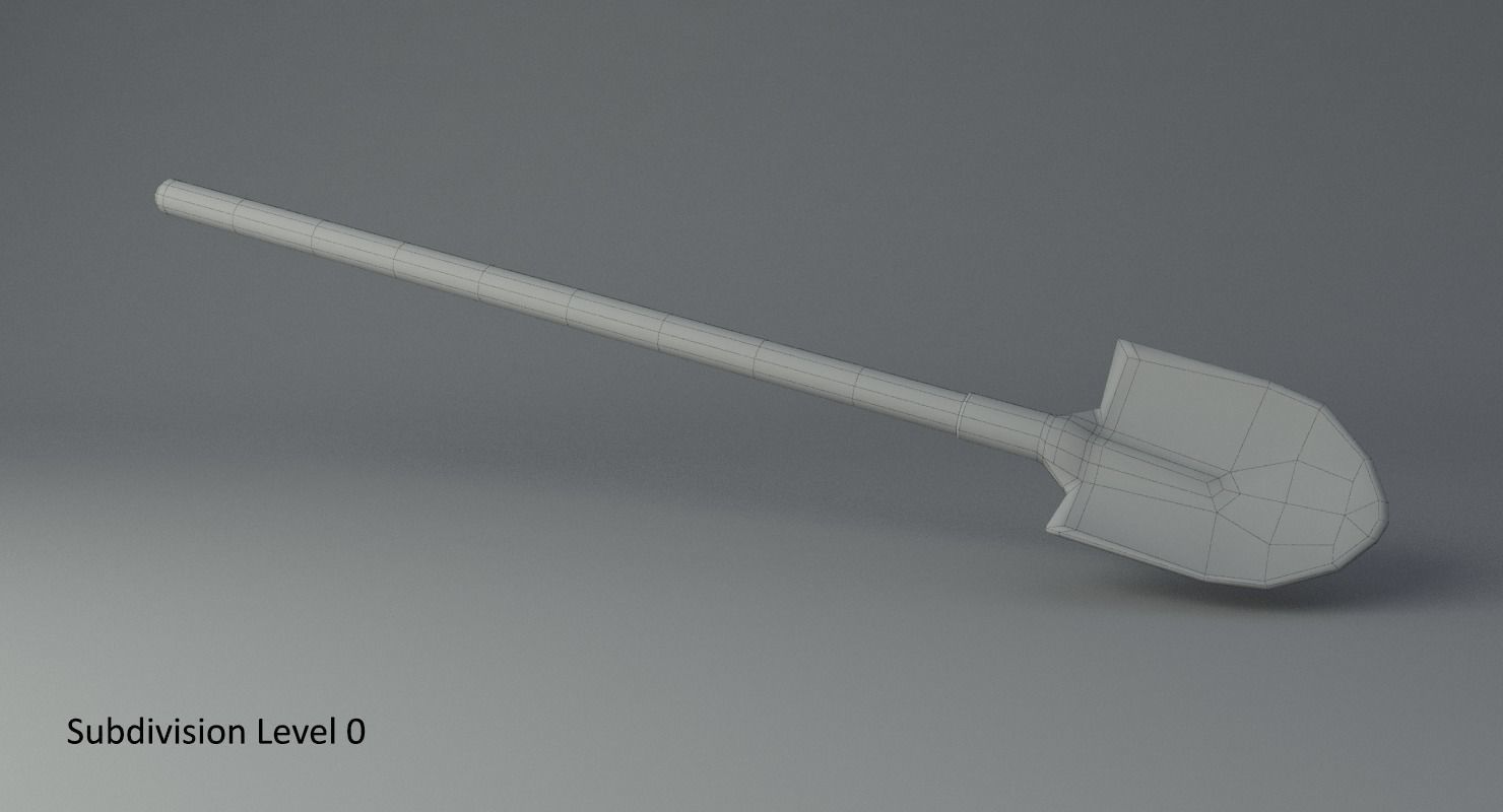 Shovel Low-poly 3D model_2