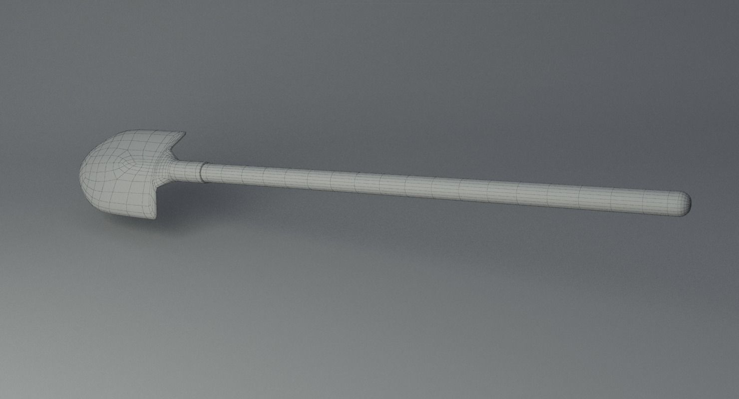 Shovel Low-poly 3D model_7