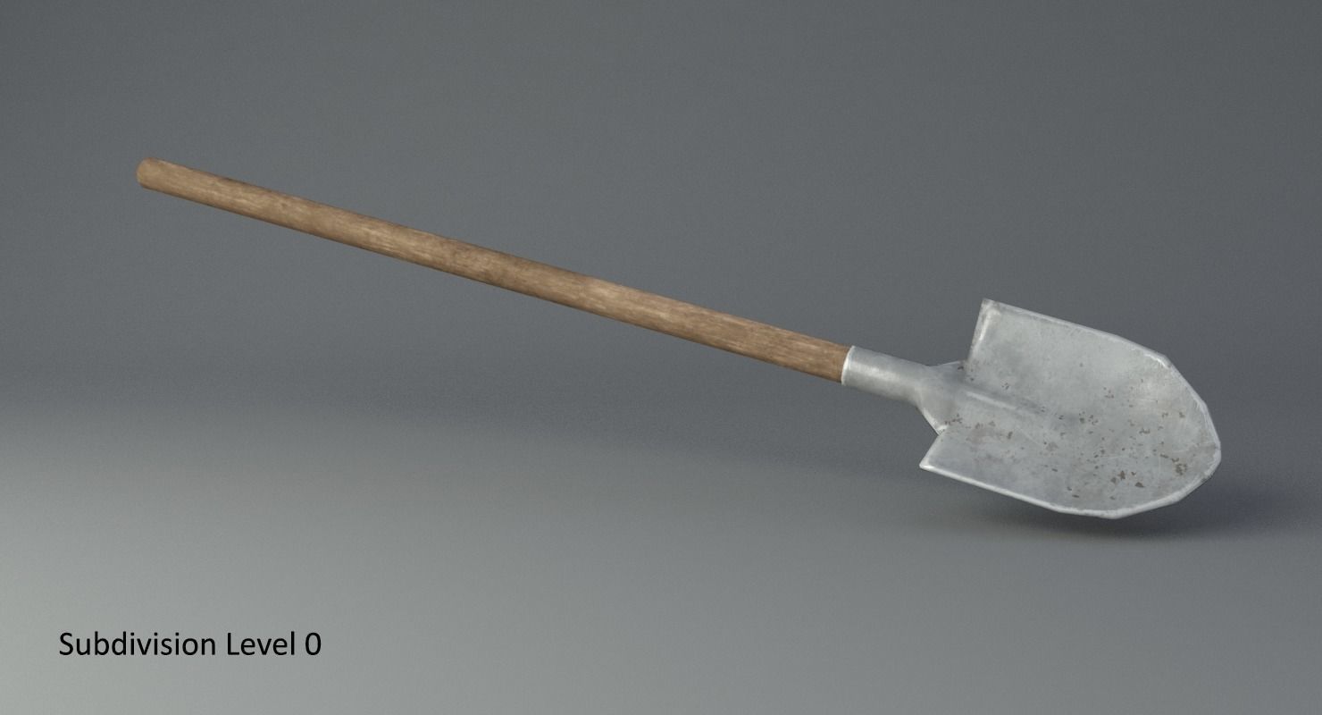 Shovel Low-poly 3D model_1