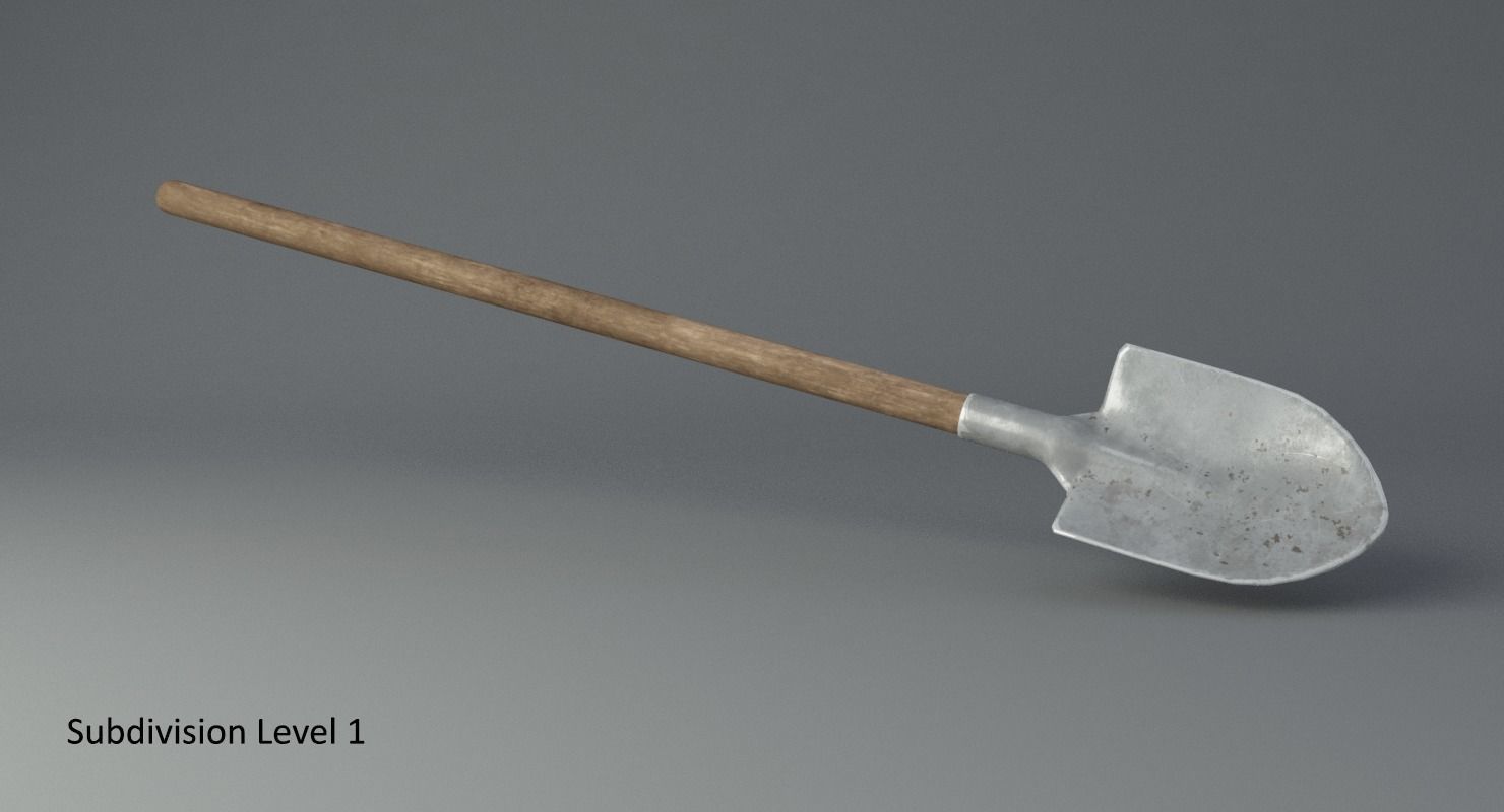 Shovel Low-poly 3D model_4