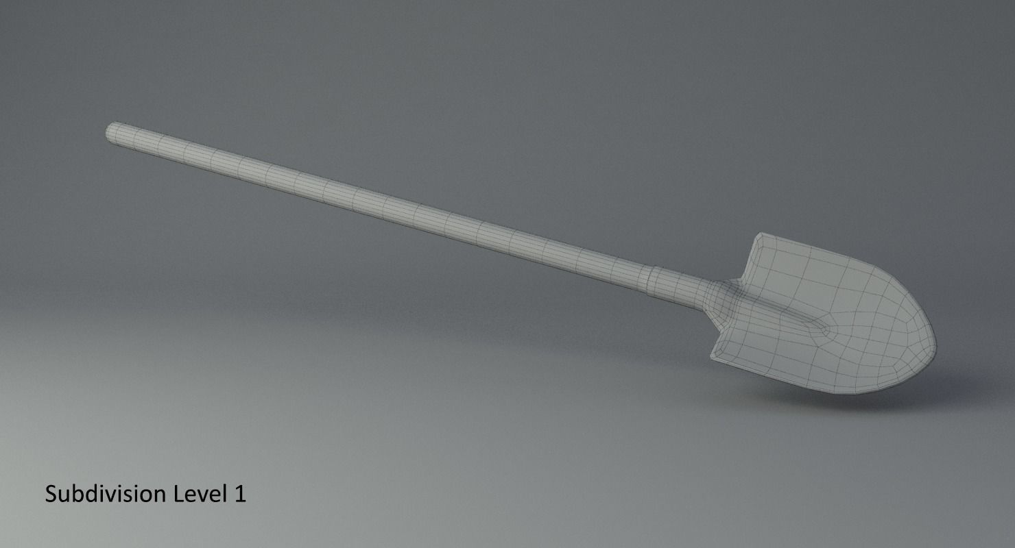 Shovel Low-poly 3D model_3