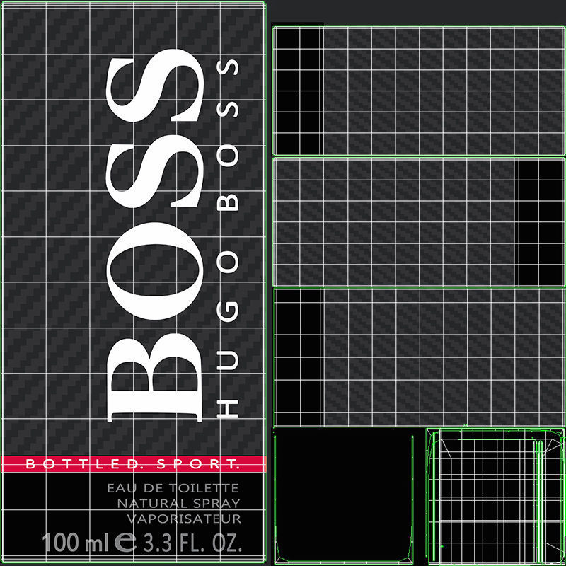 Hugo Boss Bottled Perfume Low-poly 3D model_4
