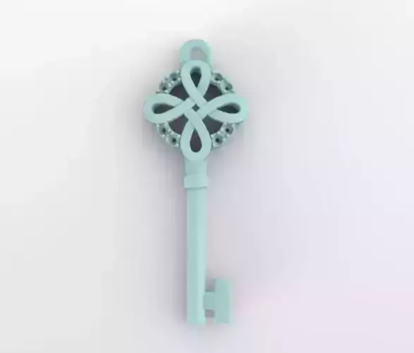 key with stones 3D print model