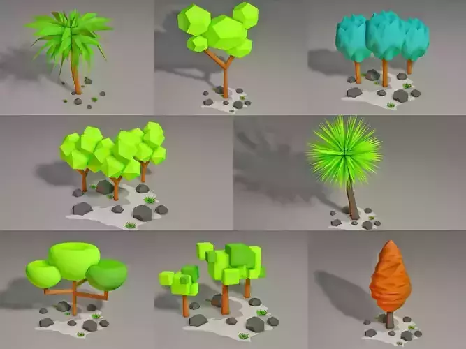 Low Poly Trees palm tree
