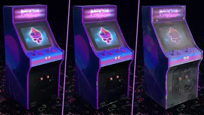 Retro Arcade Machine Copyright Free Low-poly 3D model