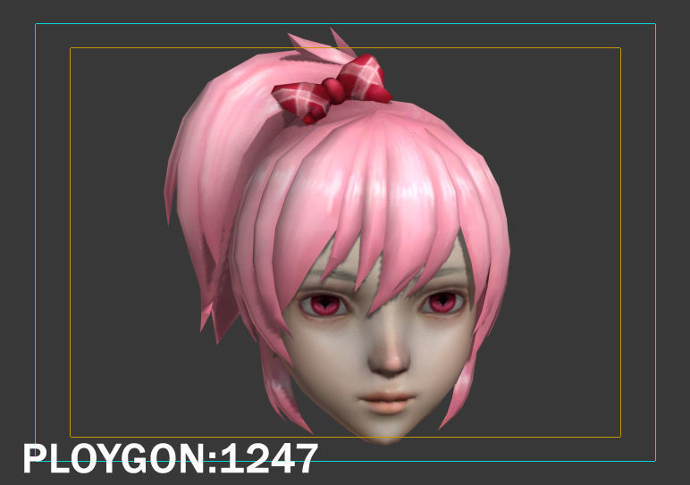 hair hair style short hair Low-poly 3D model_26