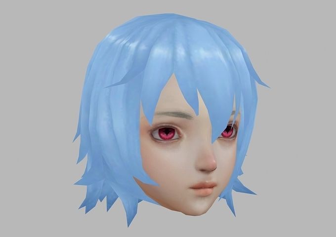 hair hair style short hair Low-poly 3D model_7