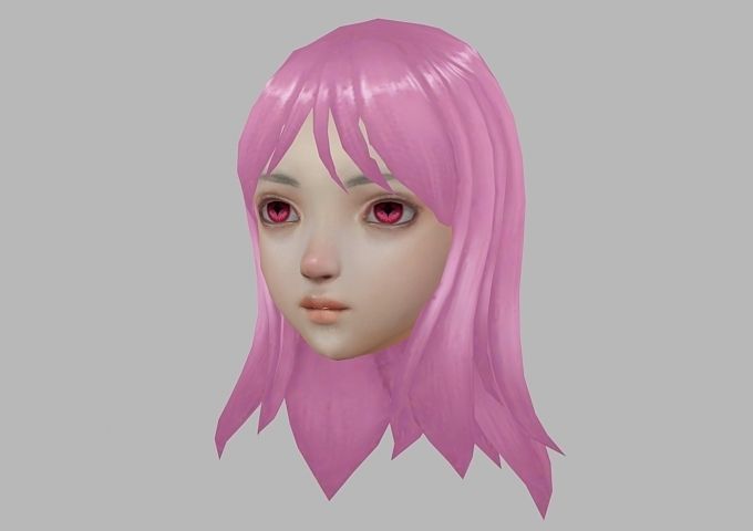 hair hair style short hair Low-poly 3D model_14