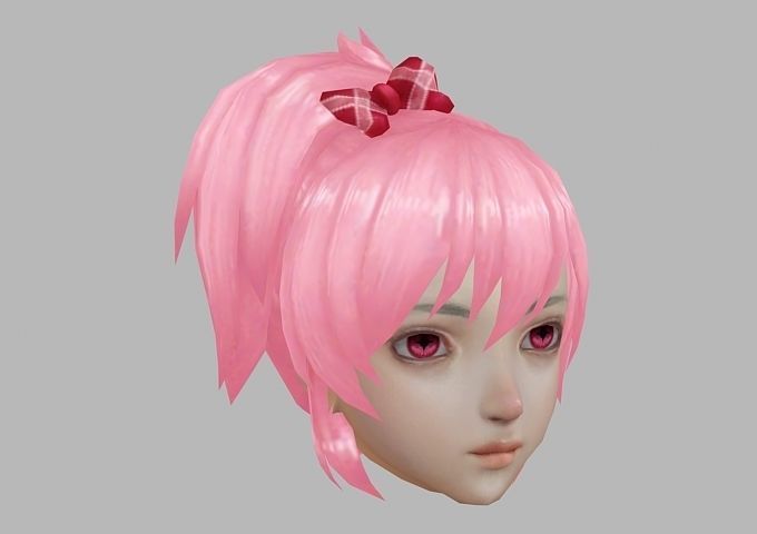 hair hair style short hair Low-poly 3D model_24