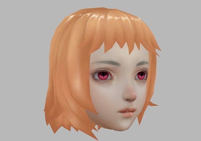 hair hair style short hair Low-poly 3D model_11