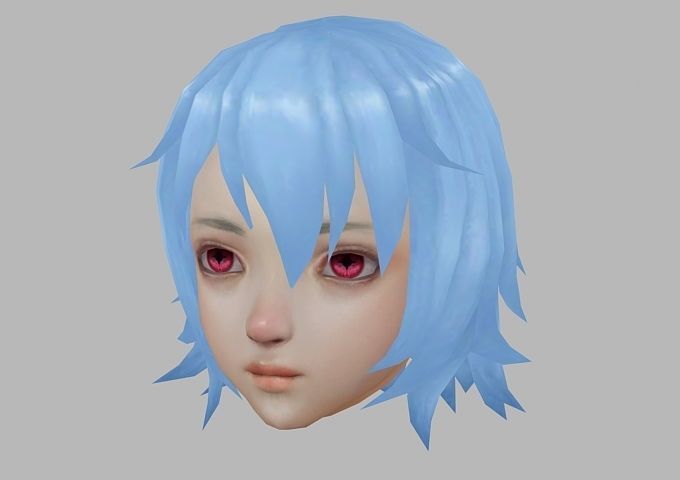 hair hair style short hair Low-poly 3D model_6