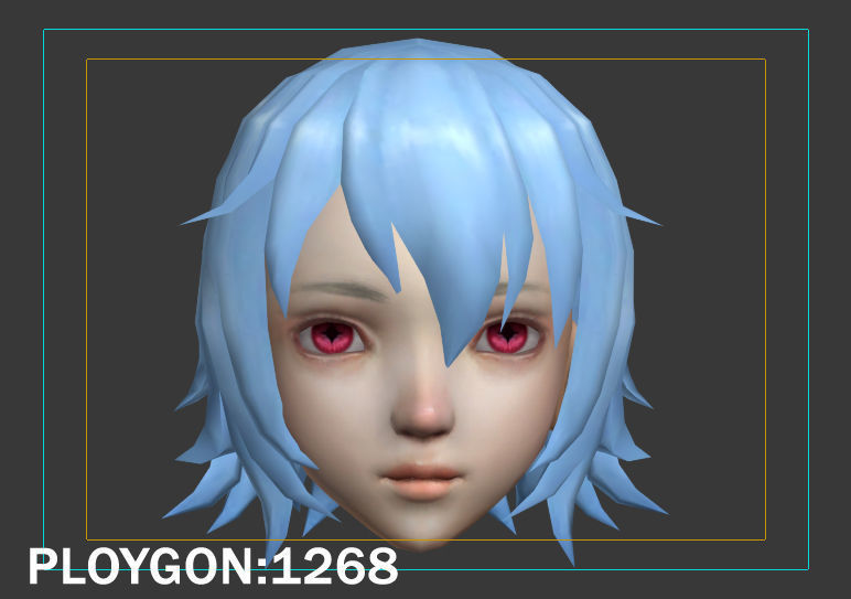 hair hair style short hair Low-poly 3D model_9