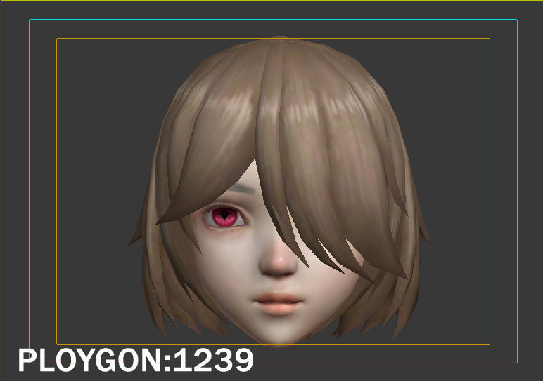 hair hair style short hair Low-poly 3D model_5