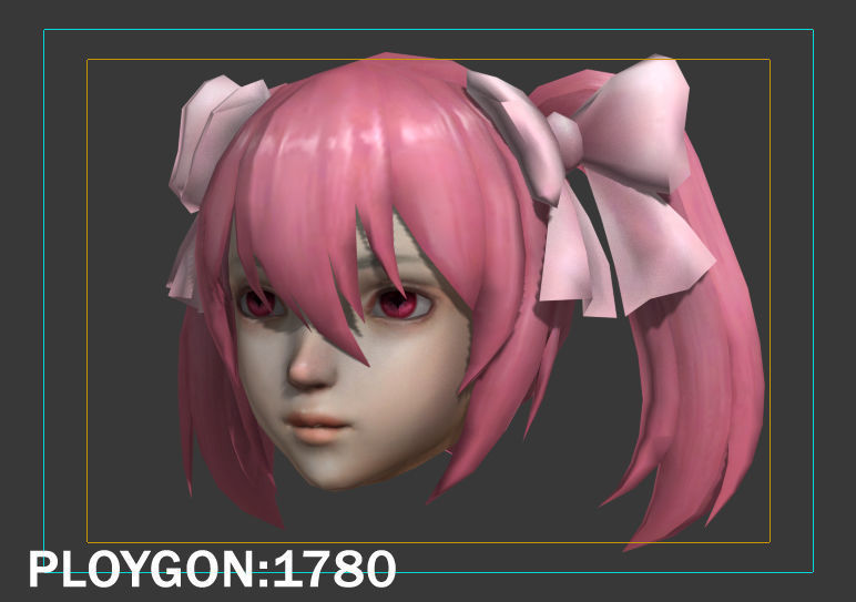 hair hair style short hair Low-poly 3D model_23