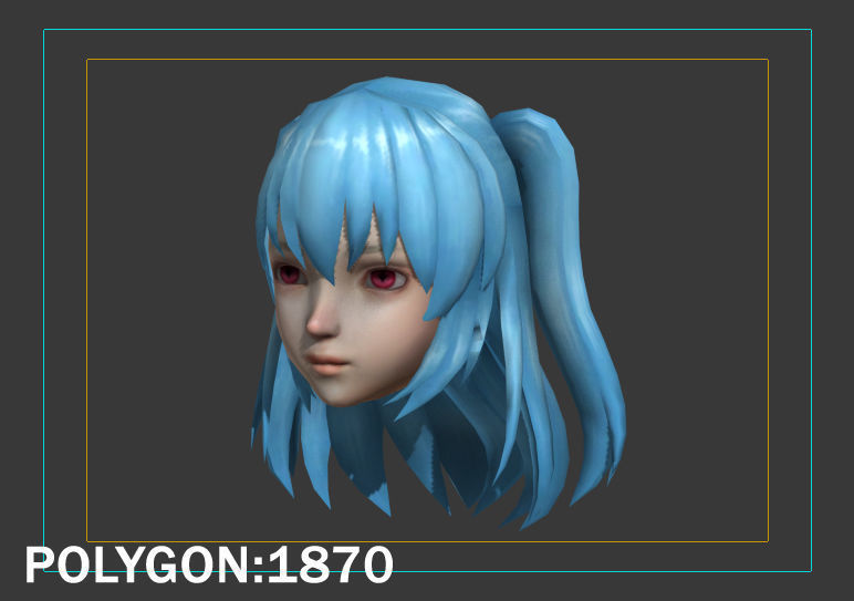 hair hair style short hair Low-poly 3D model_29