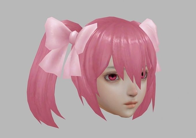 hair hair style short hair Low-poly 3D model_22