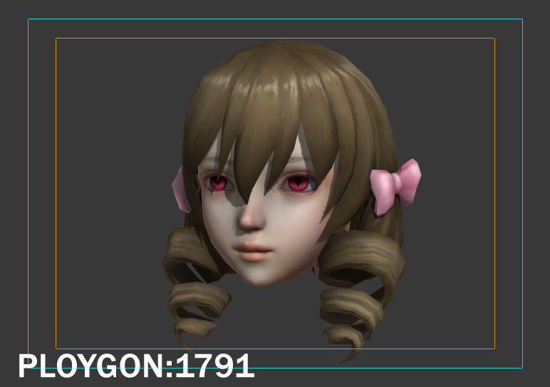 hair hair style short hair Low-poly 3D model_20