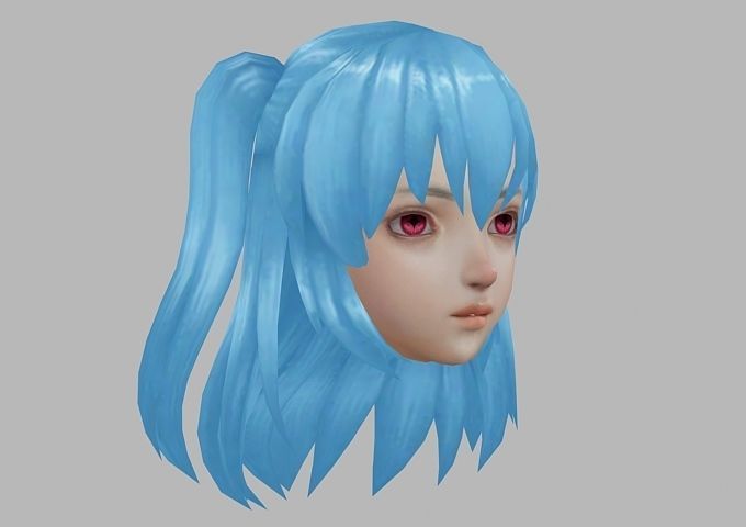 hair hair style short hair Low-poly 3D model_28