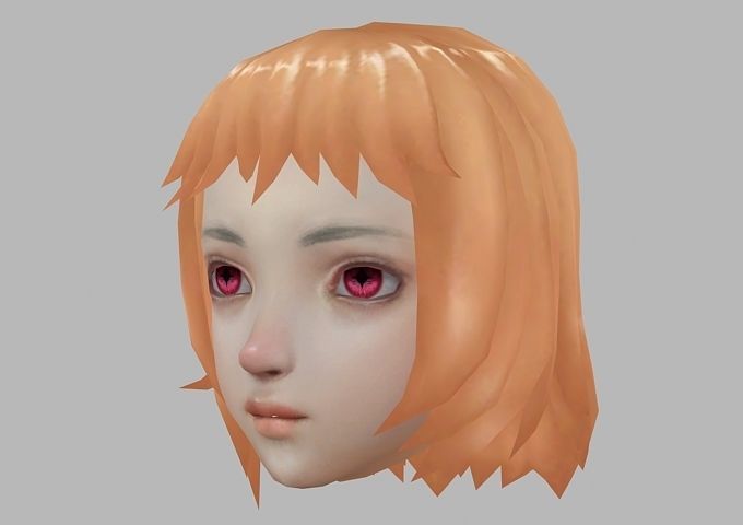 hair hair style short hair Low-poly 3D model_10