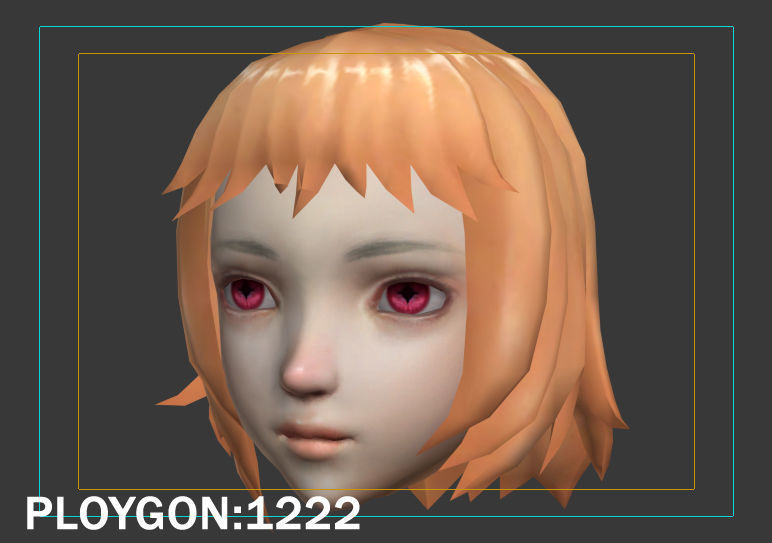 hair hair style short hair Low-poly 3D model_13