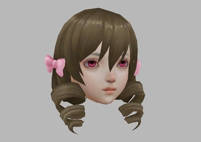 hair hair style short hair Low-poly 3D model_18