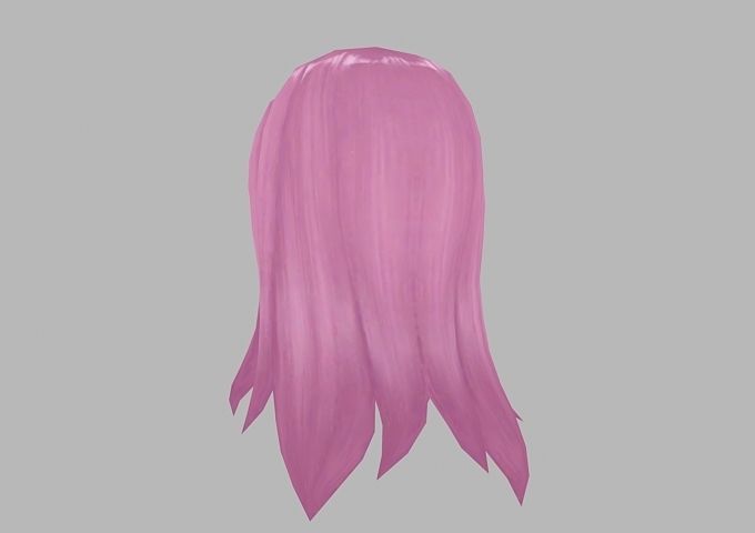 hair hair style short hair Low-poly 3D model_16