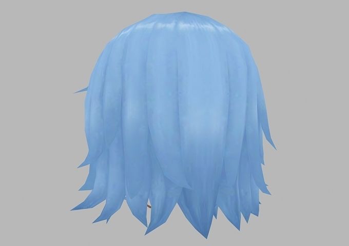 hair hair style short hair Low-poly 3D model_8