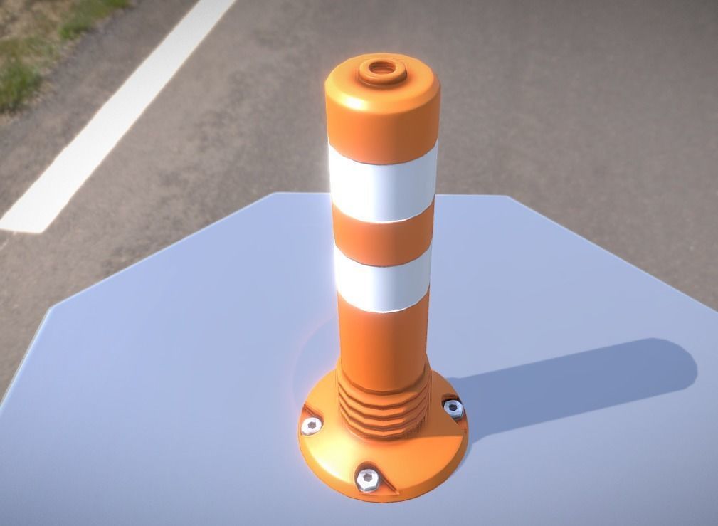 Traffic Delineator Flexipoller 450mm low-poly Low-poly 3D model_3