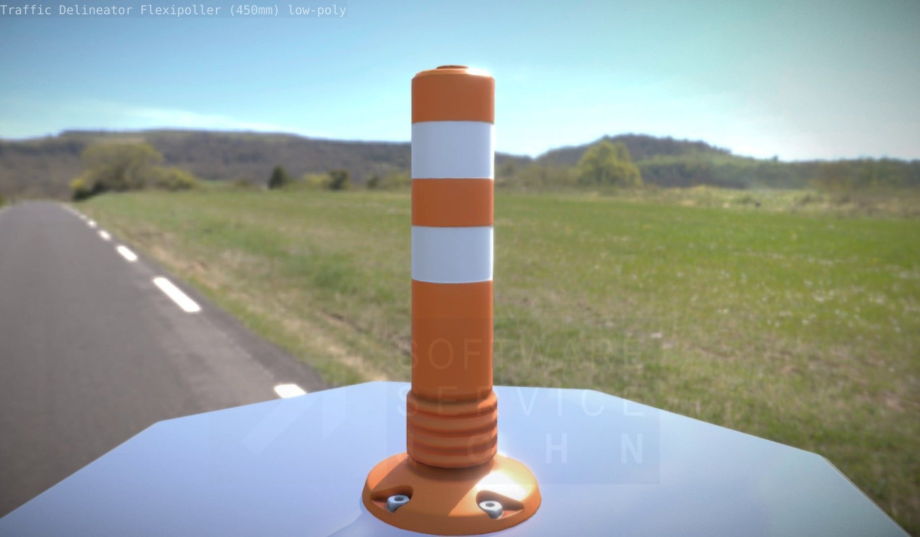Traffic Delineator Flexipoller 450mm low-poly Low-poly 3D model_17